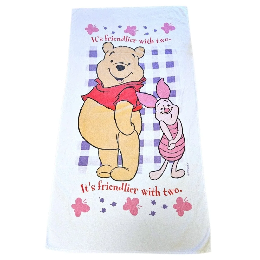 Vintage 90s Disney Winnie The Pooh Piglet Beach Towel